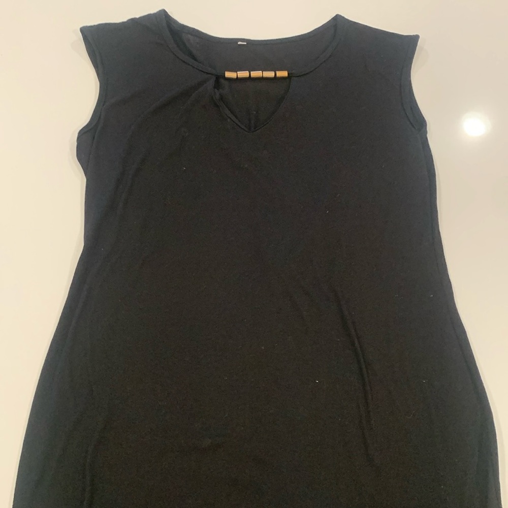Black T-shirt dress beach cover up